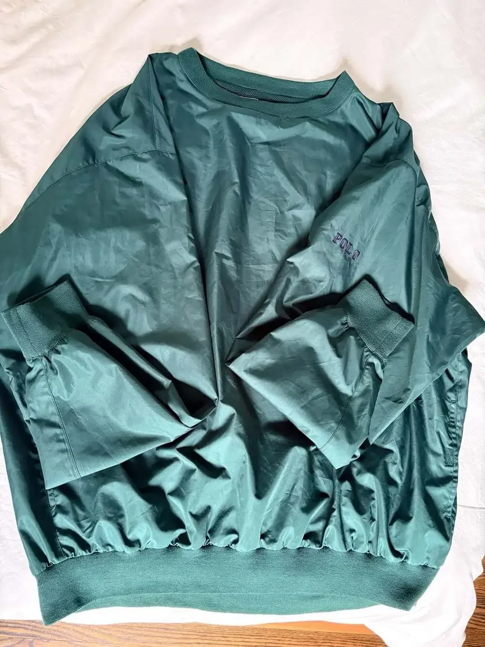 Vintage Polo Ralph Lauren Green Crewneck Pullover Windbreaker Jacket XXL